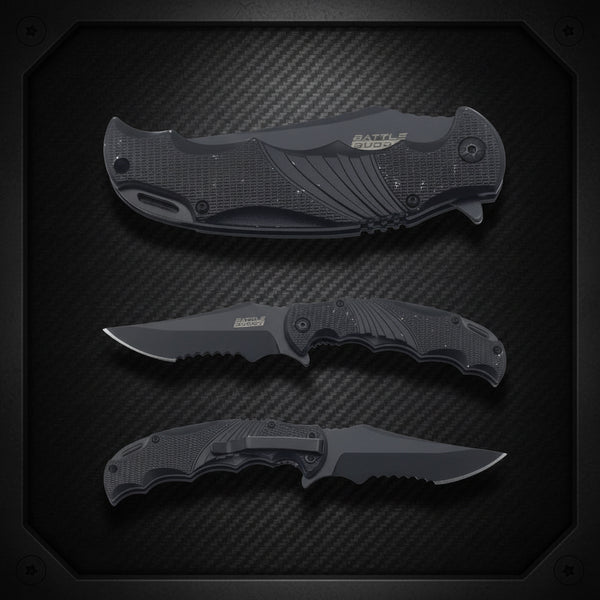 Battle Buddy EDC Knife – Stealth Black Tactical Blade (Gen 3)