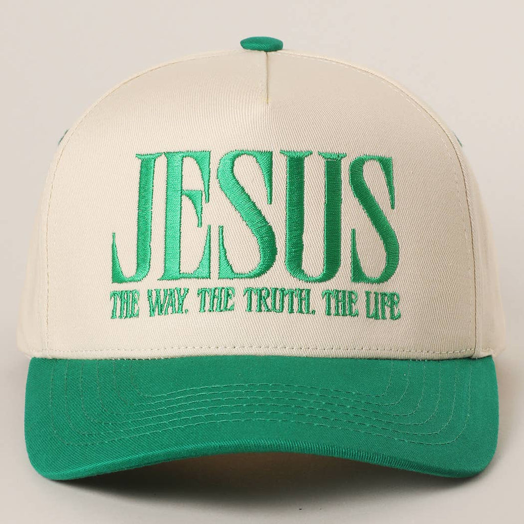 JESUS “The Way, The Truth, The Life” Embroidered Trucker Hat