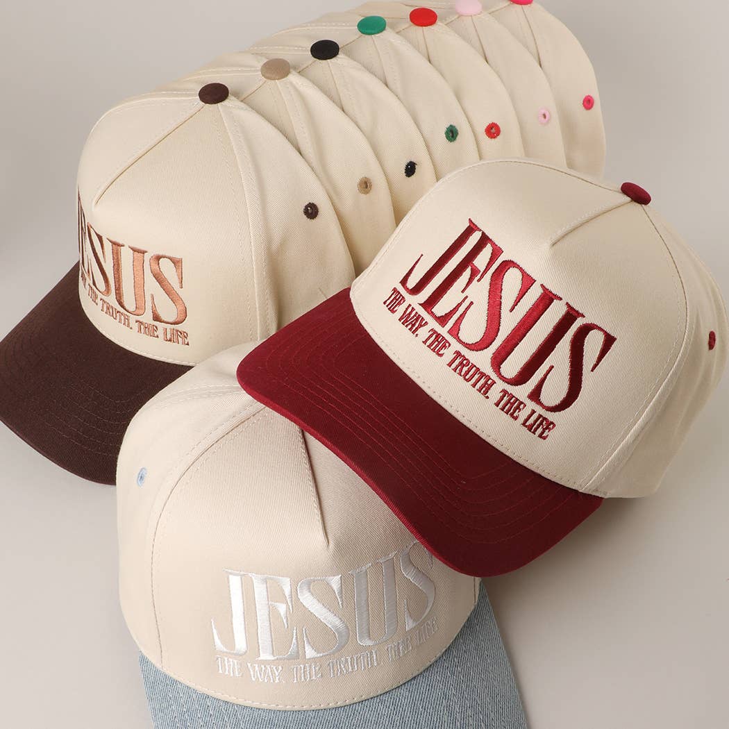 JESUS “The Way, The Truth, The Life” Embroidered Trucker Hat