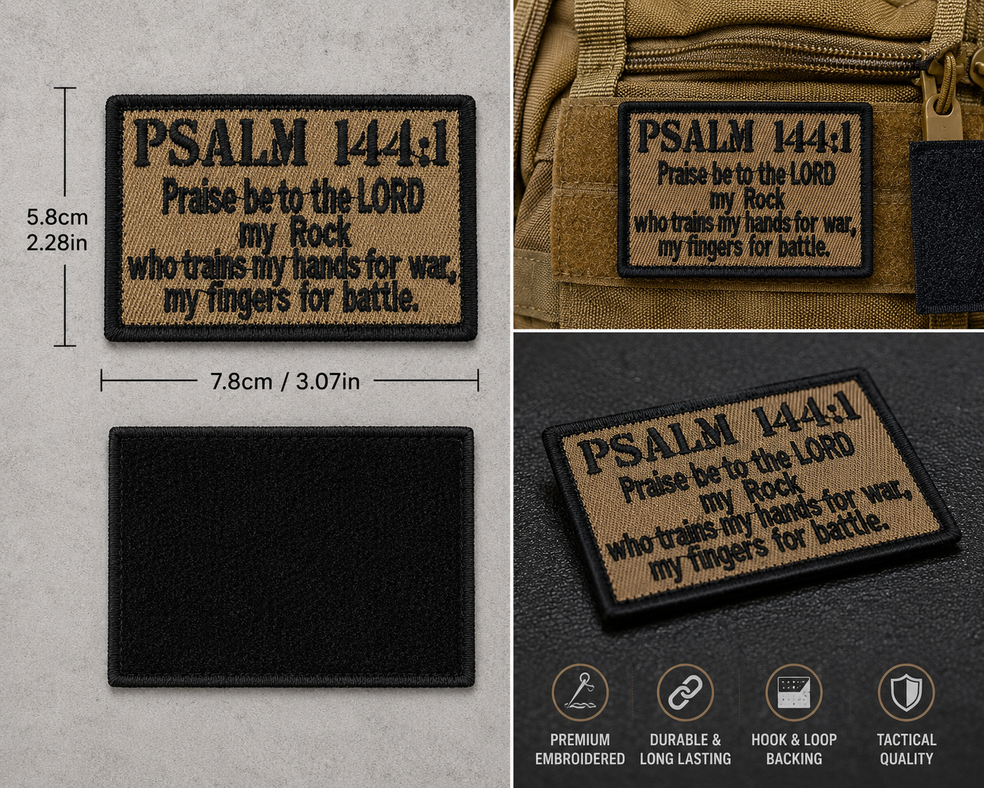 Psalm 144:1 Tactical Faith Patch