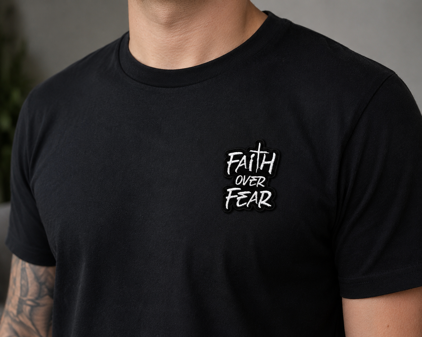 Faith Over Fear Iron-On Embroidered Patch