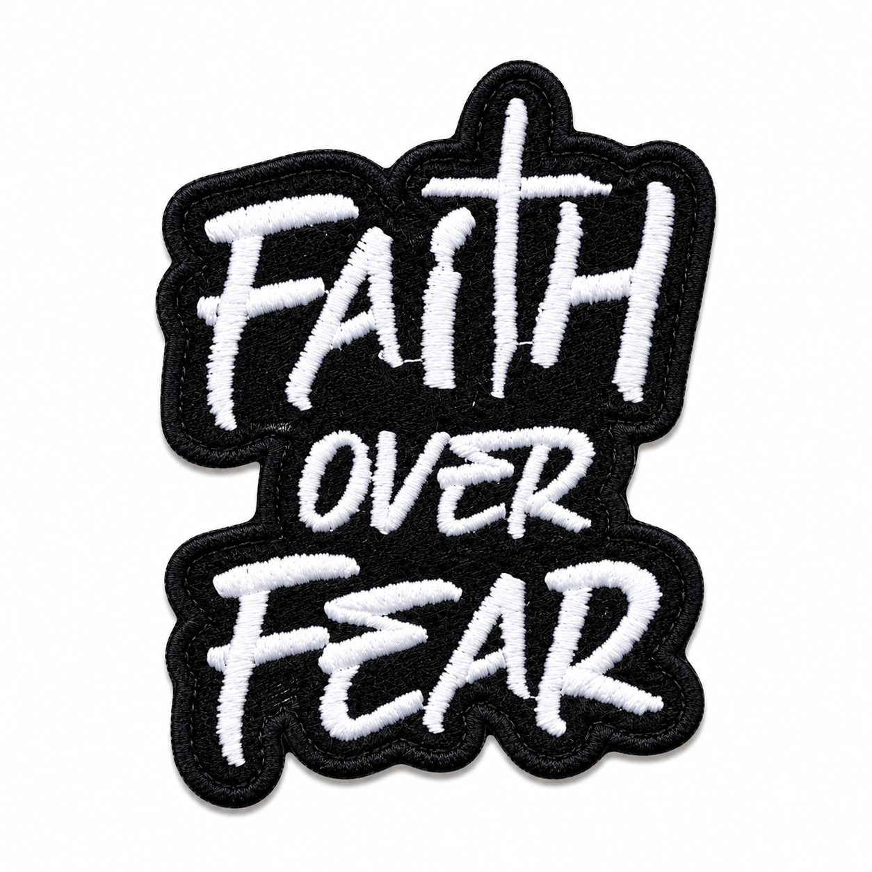 Faith Over Fear Iron-On Embroidered Patch