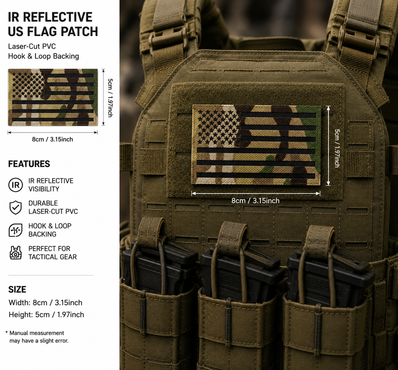 IR Reflective American Flag Morale Patch