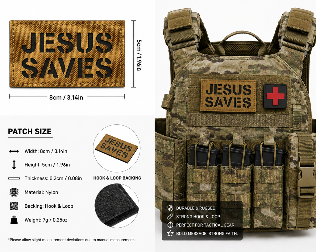 JESUS SAVES Hook & Loop Patch
