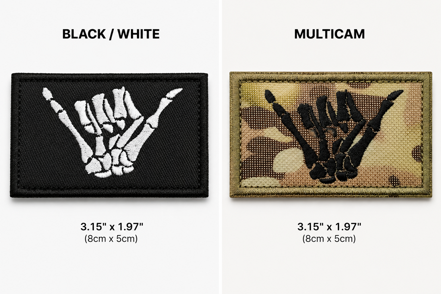 Skeleton Shaka Hook & Loop Patch