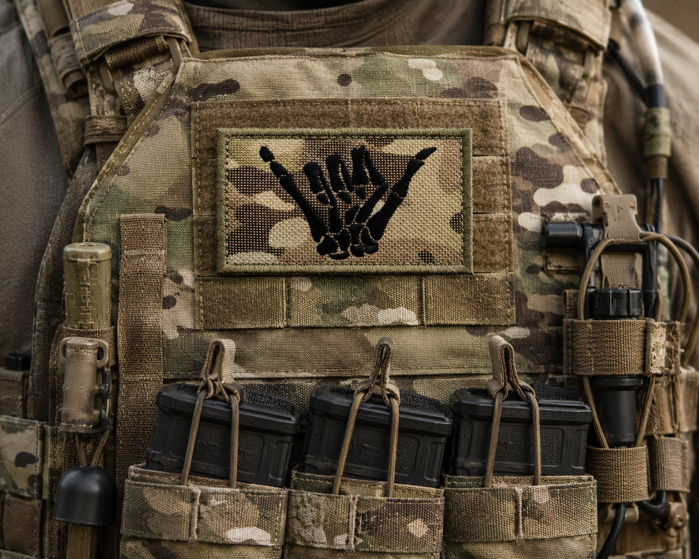 Skeleton Shaka Hook & Loop Patch