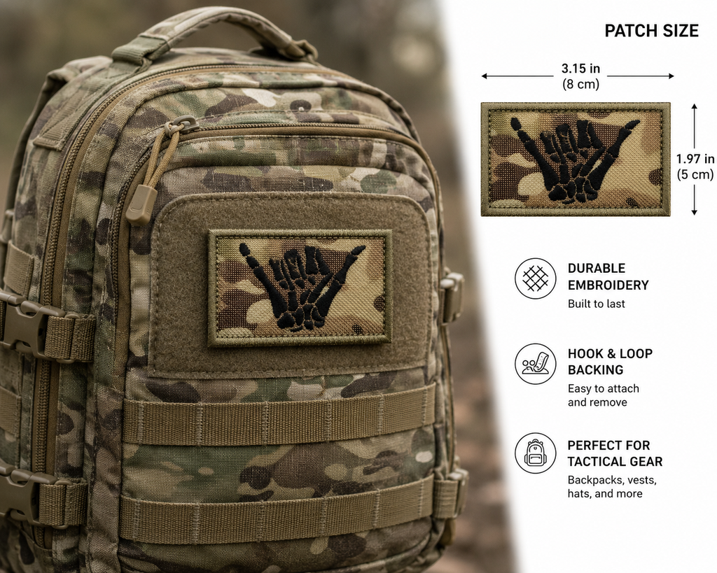 Skeleton Shaka Hook & Loop Patch