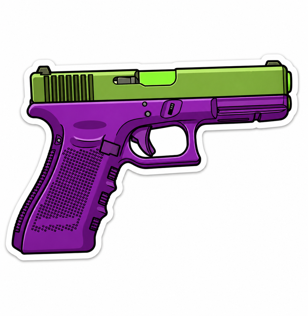 Pistol Vinyl Decal | Waterproof Die-Cut Sticker | 4.5” x 3.1”