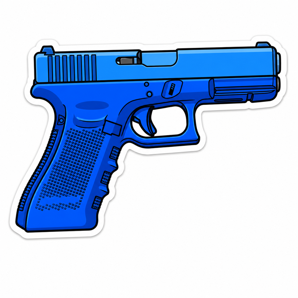 Pistol Vinyl Decal | Waterproof Die-Cut Sticker | 4.5” x 3.1”