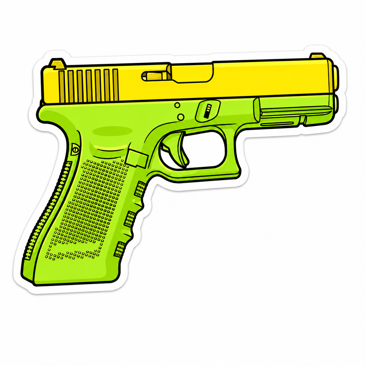 Pistol Vinyl Decal | Waterproof Die-Cut Sticker | 4.5” x 3.1”