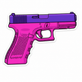 Pistol Vinyl Decal | Waterproof Die-Cut Sticker | 4.5” x 3.1”