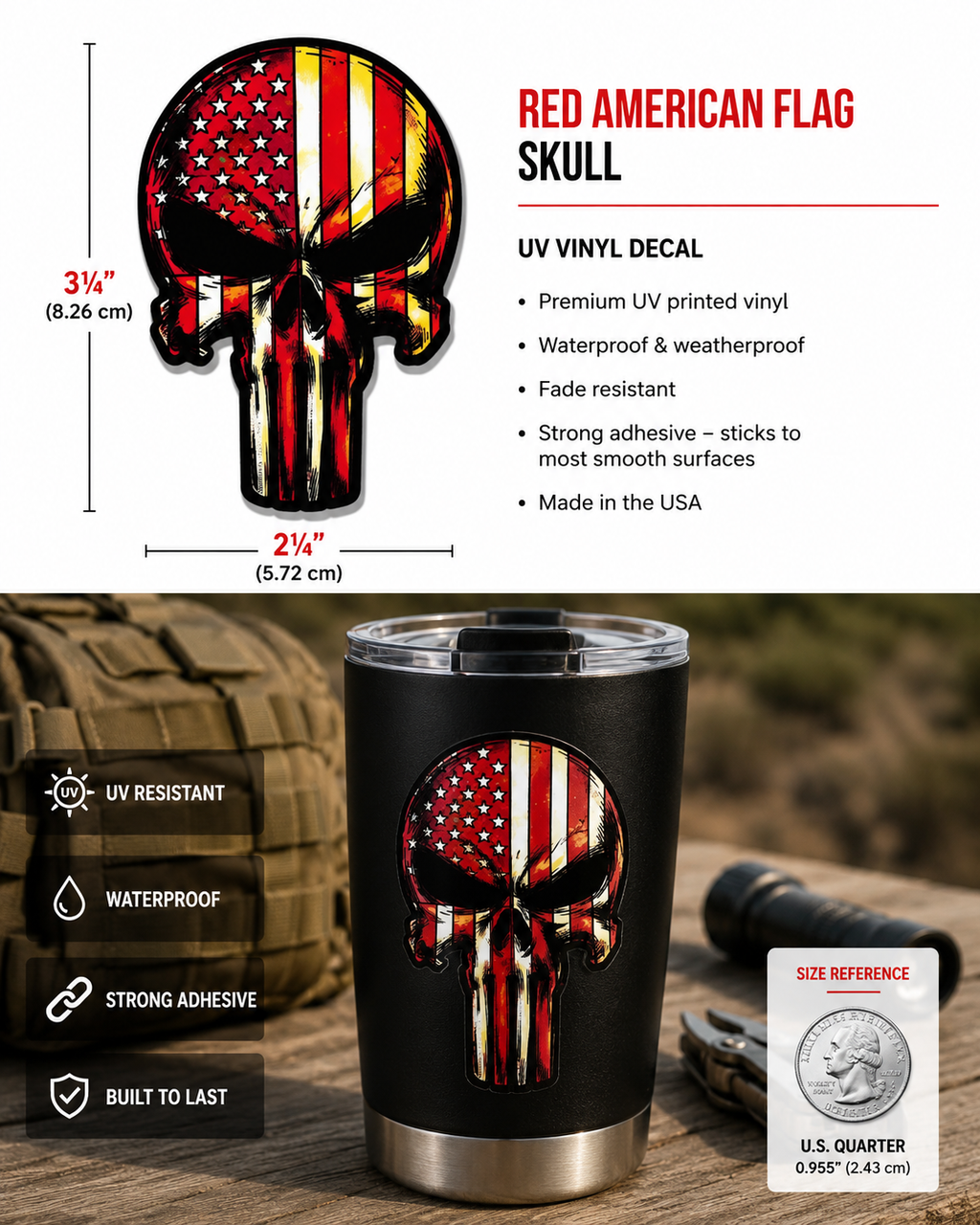 Skull UV Vinyl Decal