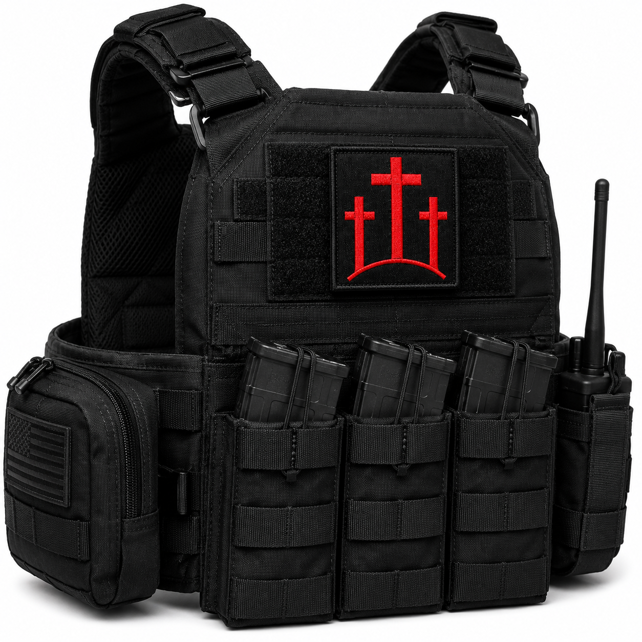 Three Crosses Embroidered Morale Patch | Hook & Loop