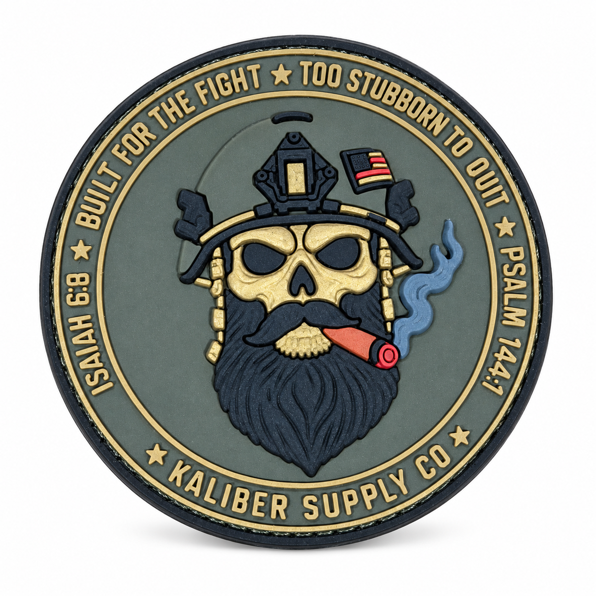 Kaliber Grunt Skull PVC Morale Patch – OD Green