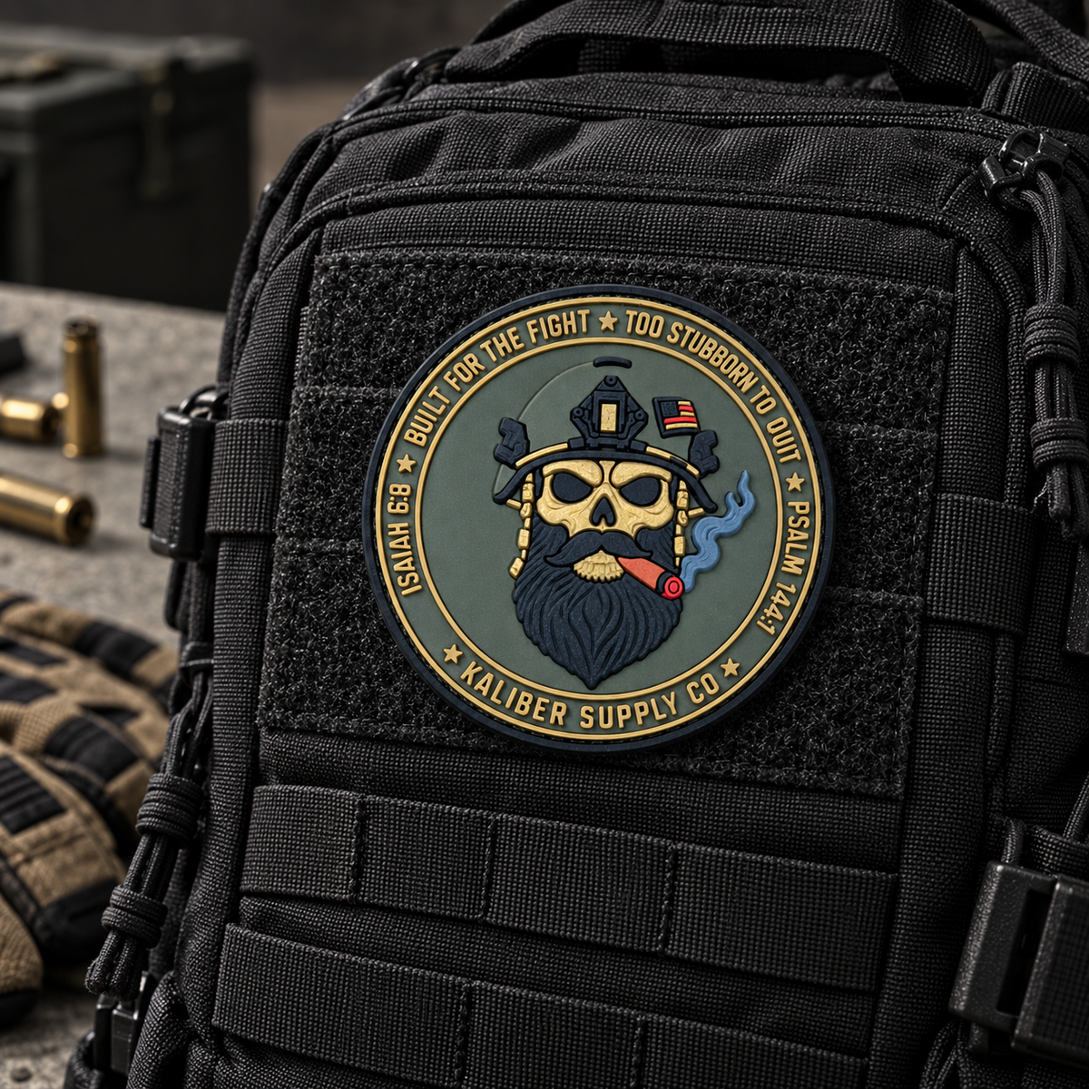Kaliber Grunt Skull PVC Morale Patch – OD Green