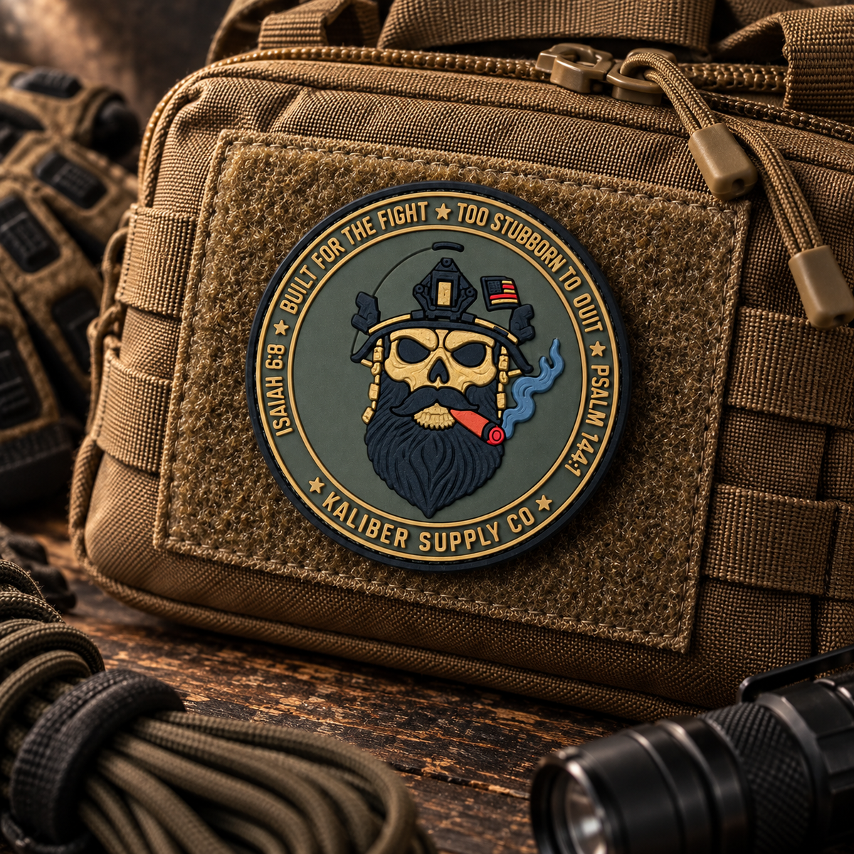 Kaliber Grunt Skull PVC Morale Patch – OD Green