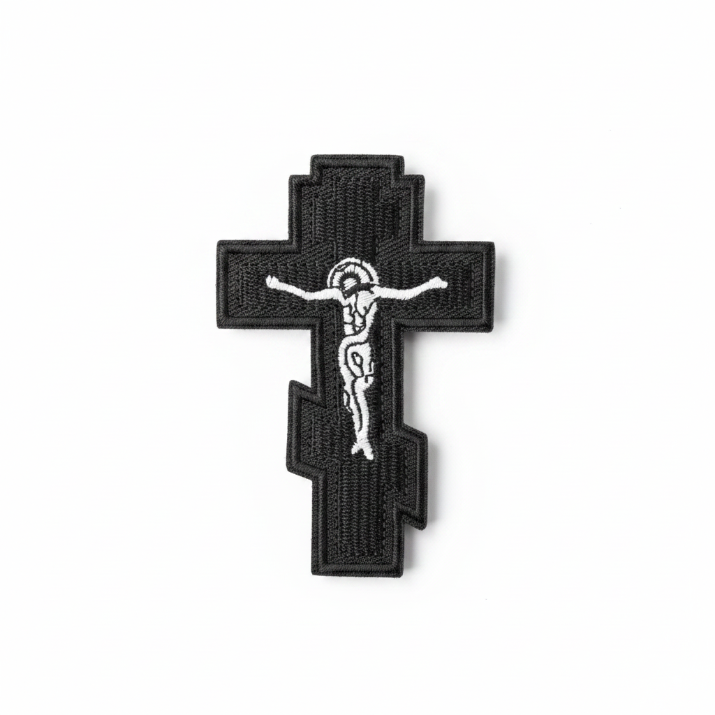 Crucifix Patch on White Background