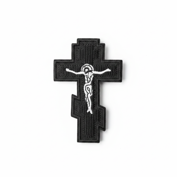 Crucifix Patch on White Background