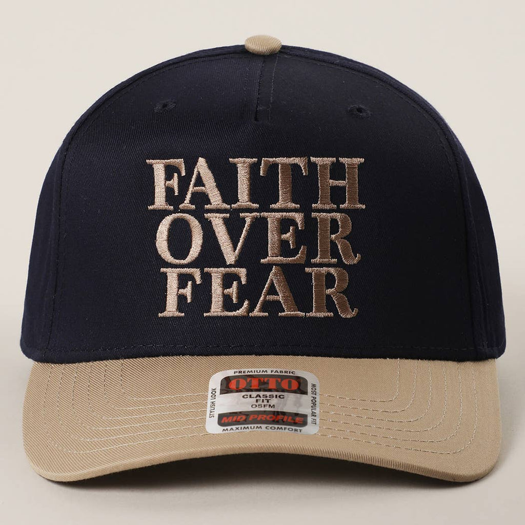 FAITH OVER FEAR Embroidered Trucker Hat