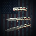 Battle Buddy EDC Knife – American Flag Skull Handle